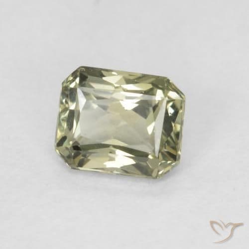 0.57ct Natural Olive Green Sapphire, Emerald Cut, 4.8x3.9 mm