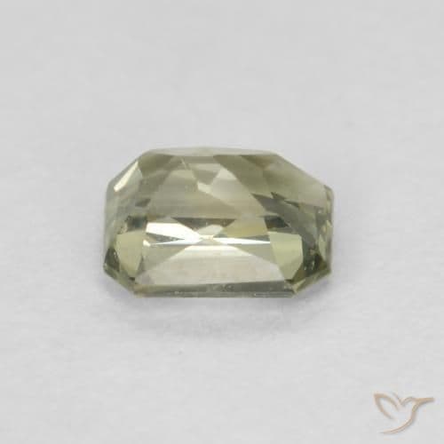 0.57ct Natural Olive Green Sapphire, Emerald Cut, 4.8x3.9 mm