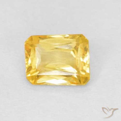 0.49ct Medium Golden Sapphire, Emerald Cut, 4.9x3.9 mm