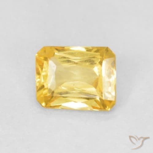 0.49ct Medium Golden Sapphire, Emerald Cut, 4.9x3.9 mm