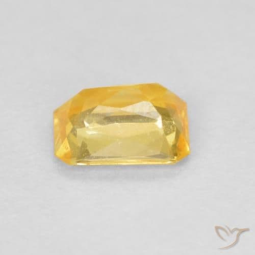 0.49ct Medium Golden Sapphire, Emerald Cut, 4.9x3.9 mm
