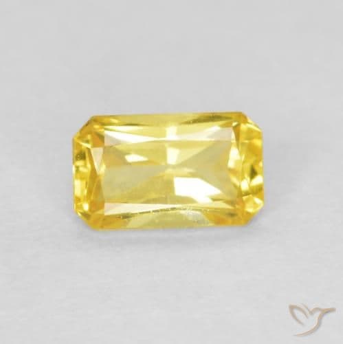 0.43ct Medium Yellow Sapphire, Emerald Cut, 5.2x3.1 mm