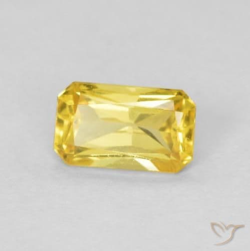 0.43ct Medium Yellow Sapphire, Emerald Cut, 5.2x3.1 mm