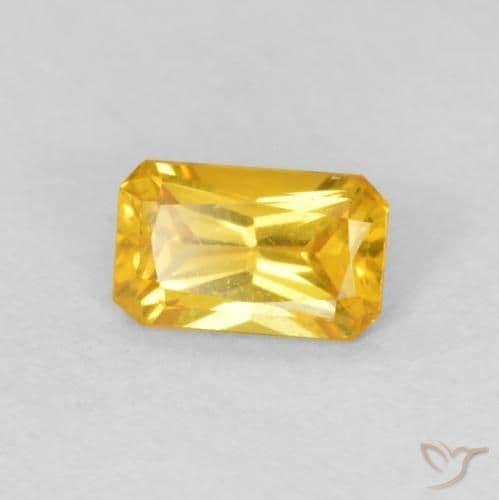 0.38ct Natural Golden Sapphire, Emerald Cut, 5.1x3.2 mm