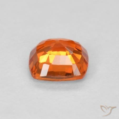 0.51ct Bright Orange Sapphire, Cushion Cut, 4.5x4.5 mm