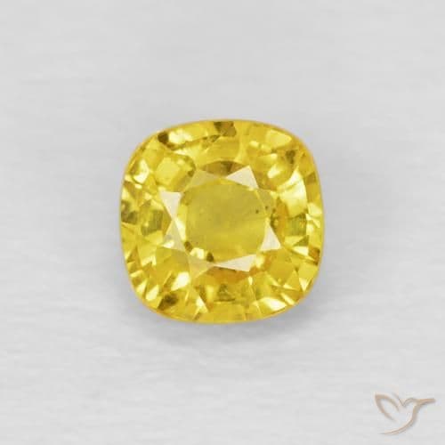 0.53ct Medium Light-Yellow Sapphire, Cushion Cut, 4.2x4.2 mm