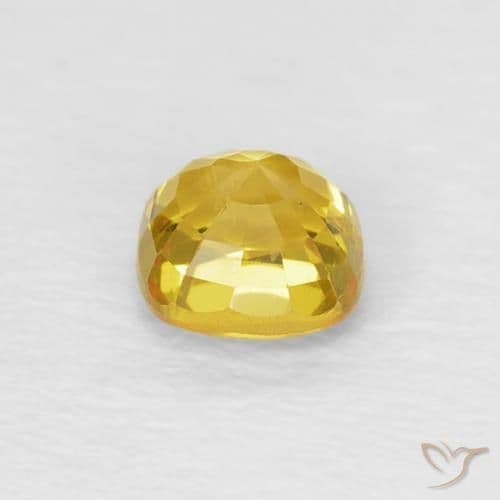 0.53ct Medium Light-Yellow Sapphire, Cushion Cut, 4.2x4.2 mm