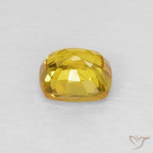 0.60ct Natural Golden Sapphire, Cushion Cut, 4.7x4.6 mm