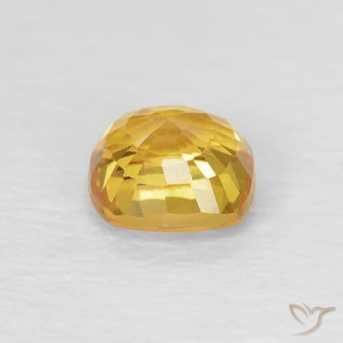 0.61ct Natural Golden Sapphire, Cushion Cut, 4.6x4.5 mm