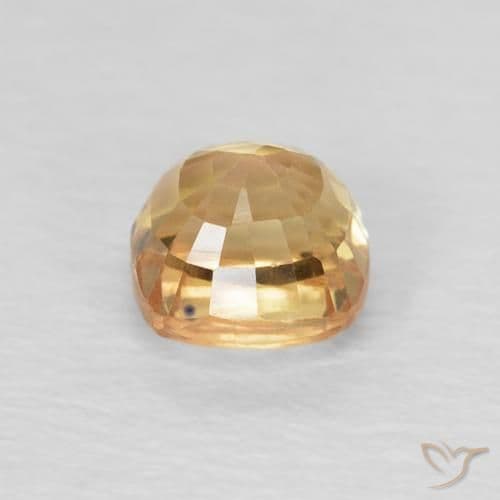 0.74ct Natural Golden Sapphire, Cushion Cut, 4.4x4.4 mm