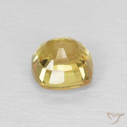 0.67ct Natural Light Gold Sapphire, Cushion Cut, 4.5x4.5 mm