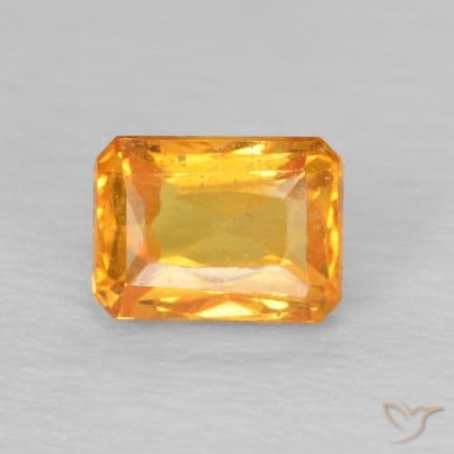 0.58ct Natural Golden Sapphire, Emerald Cut, 5x3.8 mm