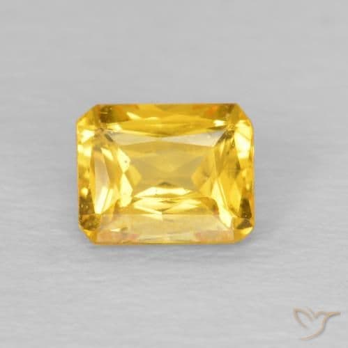 0.49ct Natural Medium Gold Sapphire, Emerald Cut, 4.8x3.9 mm