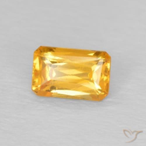 0.40ct Natural Dark Golden Sapphire, Emerald Cut, 5x3.2 mm