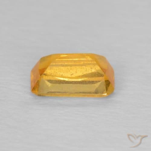 0.41ct Natural Orange-Gold Sapphire, Emerald Cut, 5.1x3.1 mm