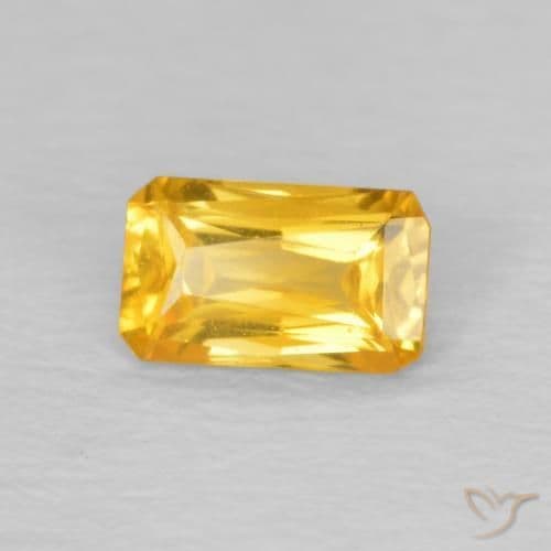 0.36ct Natural Golden Sapphire, Emerald Cut, 5.2x3.1 mm