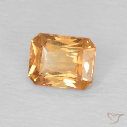0.50ct Natural Tangerine Sapphire, Emerald Cut, 4.9x3.9 mm