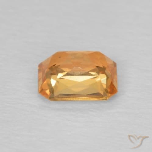 0.50ct Natural Tangerine Sapphire, Emerald Cut, 4.9x3.9 mm