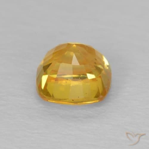 0.72ct Medium Golden Sapphire, Cushion Cut, 4.7x4.6 mm