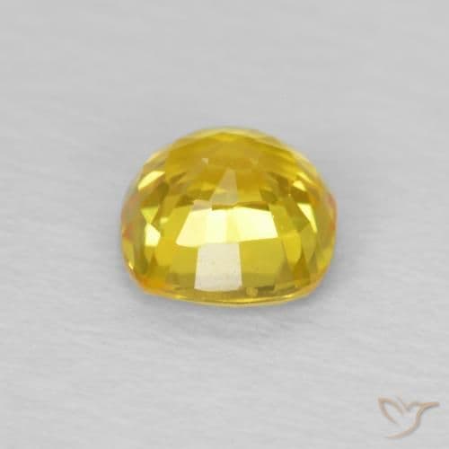 0.56ct Light Honey Yellow Sapphire, Cushion Cut, 4.5x4.5 mm