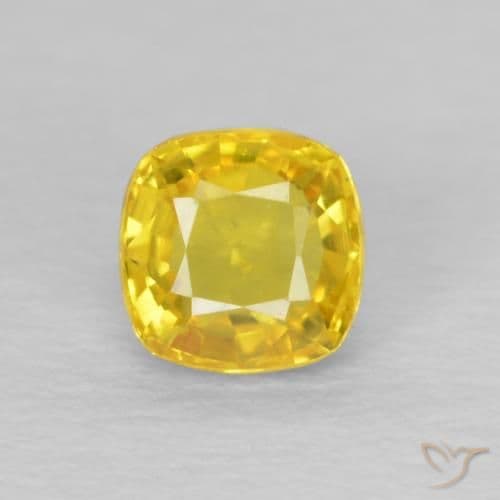 0.57ct Yellowish Gold Sapphire, Cushion Cut, 4.5x4.5 mm