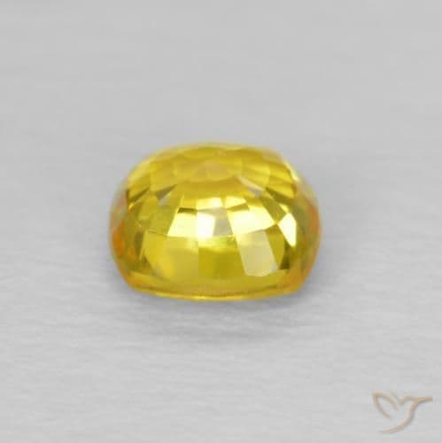 0.57ct Yellowish Gold Sapphire, Cushion Cut, 4.5x4.5 mm