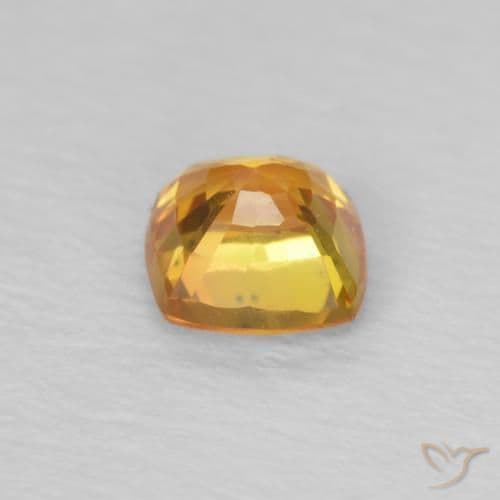0.49ct Orange Brown Sapphire, Cushion Cut, 4.2x4.2 mm