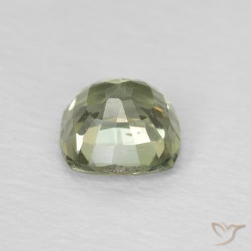 0.60ct Very Light Green Sapphire, Cushion Cut, 4.5x4.4 mm