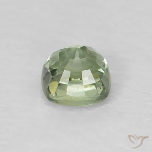 0.59ct Natural Pale Green Sapphire, Cushion Cut, 4.3x4.2 mm