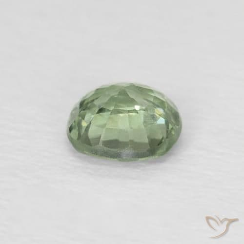 0.43ct Natural Pale Green Sapphire, Cushion Cut, 4.3x4.3 mm