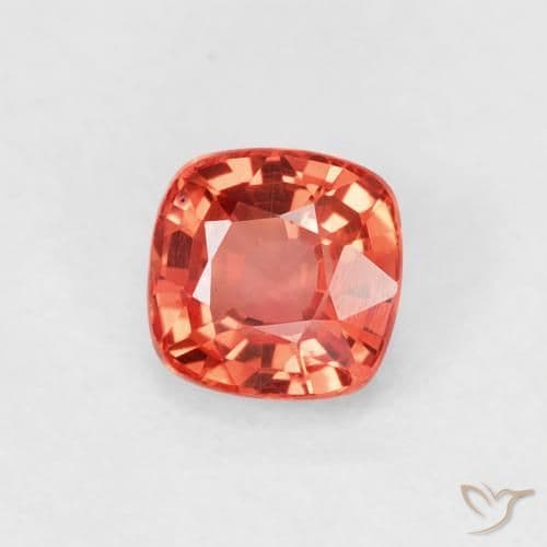 0.52ct Bright Crimson Red Sapphire, Cushion Cut, 4.3x4.2 mm
