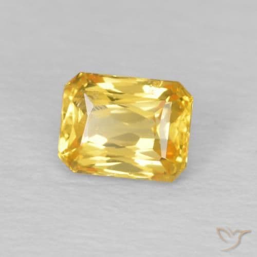 0.58ct Natural Golden Sapphire, Emerald Cut, 5x3.8 mm