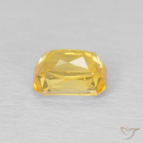0.58ct Natural Golden Sapphire, Emerald Cut, 5x3.8 mm