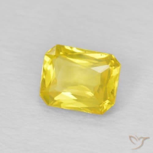 0.46ct Bumblebee Yellow Sapphire, Emerald Cut, 4.9x4 mm