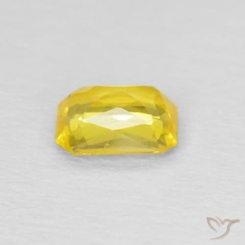 0.46ct Bumblebee Yellow Sapphire, Emerald Cut, 4.9x4 mm