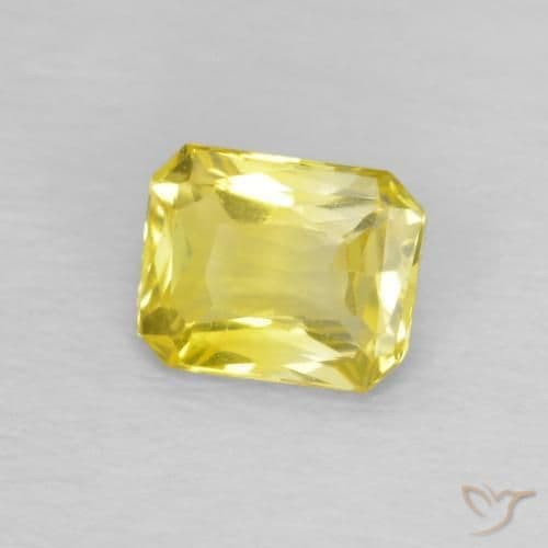 0.49ct Natural Light Yellow Sapphire, Emerald Cut, 4.9x4 mm