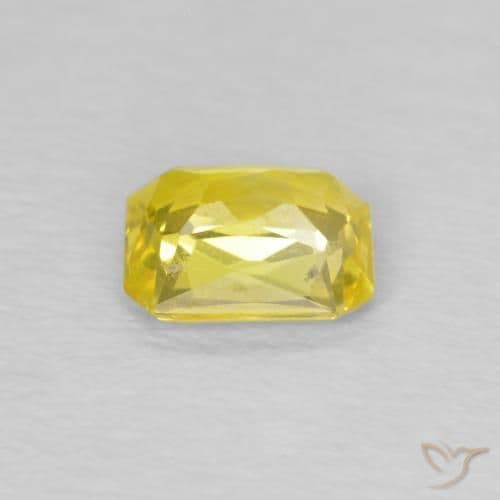 0.49ct Natural Light Yellow Sapphire, Emerald Cut, 4.9x4 mm
