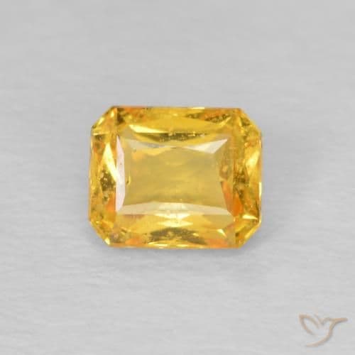 0.49ct Natural Medium Gold Sapphire, Emerald Cut, 4.8x3.9 mm