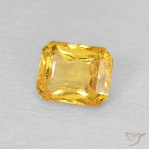 0.49ct Natural Medium Gold Sapphire, Emerald Cut, 4.8x3.9 mm