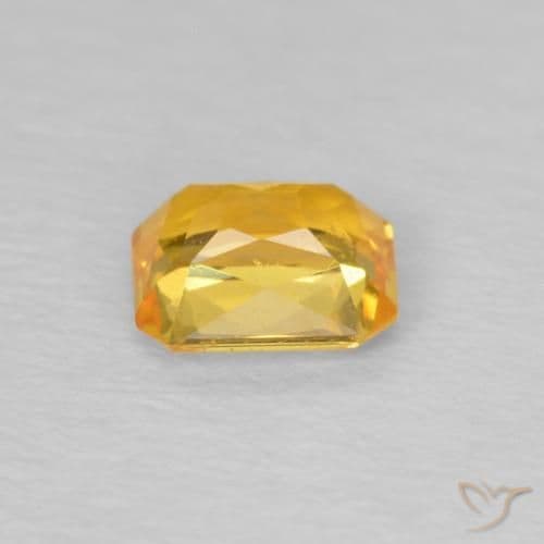 0.49ct Natural Medium Gold Sapphire, Emerald Cut, 4.8x3.9 mm