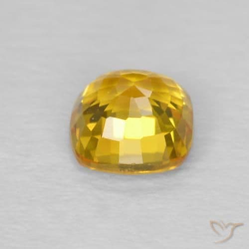 0.57ct Natural Bright Gold Sapphire, Cushion Cut, 4.5x4.5 mm