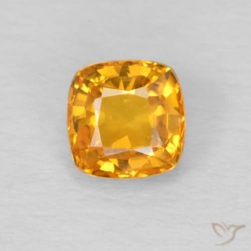 1.06ct Natural Fire Orange Sapphire, Cushion Cut, 4.1x4.1 mm
