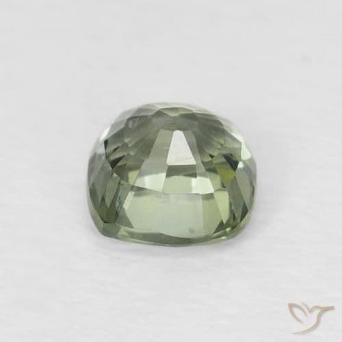 0.67ct Light Forest Green Sapphire, Cushion Cut, 4.6x4.6 mm