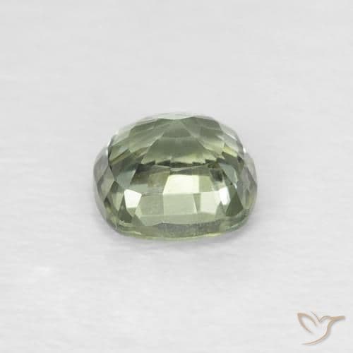 0.48ct Natural Light Green Sapphire, Cushion Cut, 4.2x4.2 mm