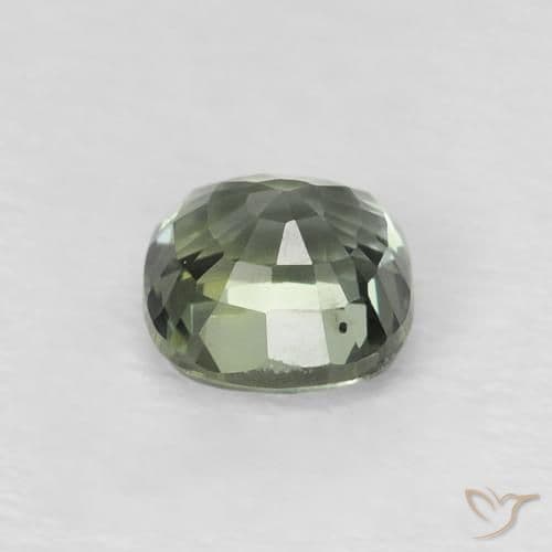 0.64ct Medium Light-Green Sapphire, Cushion Cut, 4.5x4.4 mm