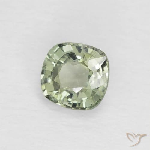 0.44ct Natural Yellow Green Sapphire, Cushion Cut, 4.2x4 mm