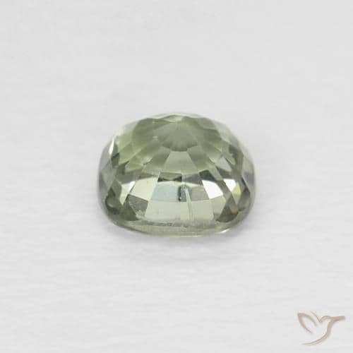 0.44ct Natural Yellow Green Sapphire, Cushion Cut, 4.2x4 mm