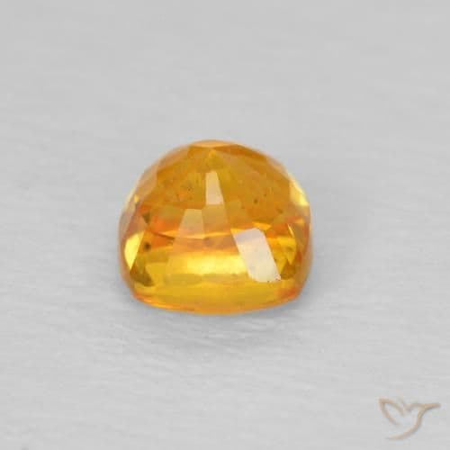 0.54ct Medium Orange Sapphire, Cushion Cut, 4.1x4.1 mm