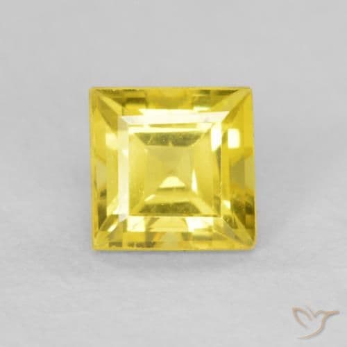 0.57ct Natural Honey Yellow Sapphire, Square, 4.2x4.2 mm