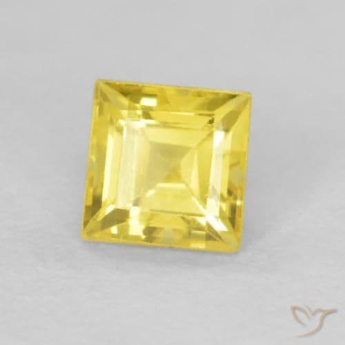0.57ct Natural Honey Yellow Sapphire, Square, 4.2x4.2 mm